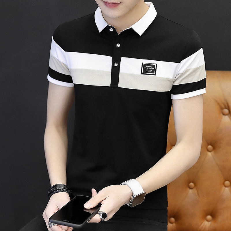 Summer men's short sleeve T-shirt Korean slim polo shirt  Polos