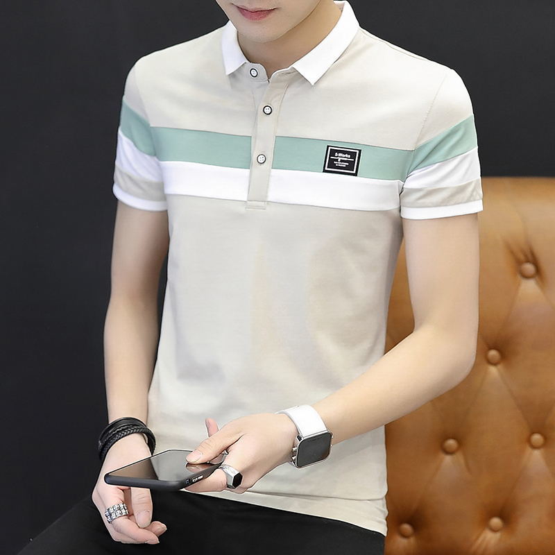 Summer men's short sleeve T-shirt Korean slim polo shirt  Polos