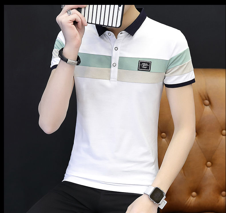Summer men's short sleeve T-shirt Korean slim polo shirt  Polos