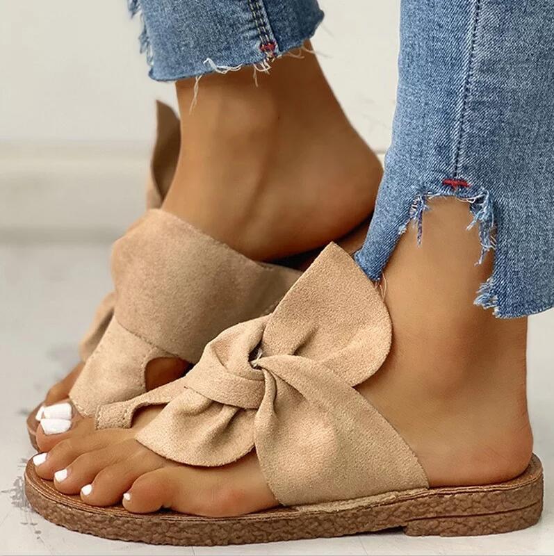 Flat bottom non-slip bowknot women's shoes summer new all-match sea beach slippers