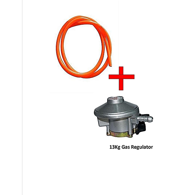 Gas Delivery Pipe Plus 13Kg Gas Regulator silver&amp;orange