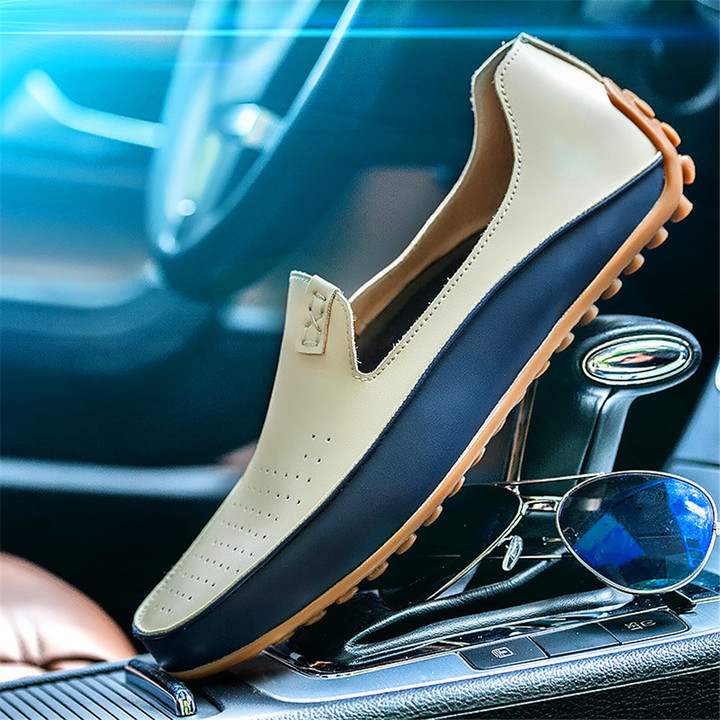 Spring 2019 New Men's Leather Shoes Fashion Bean Shoes Driving Shoes Large Size Shoes