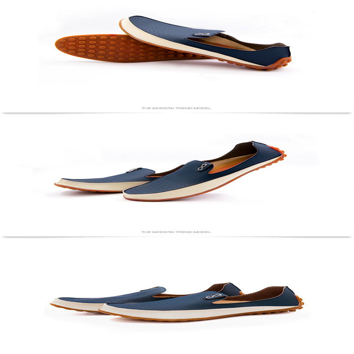 Spring 2019 New Men's Leather Shoes Fashion Bean Shoes Driving Shoes Large Size Shoes