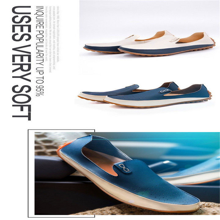 Spring 2019 New Men's Leather Shoes Fashion Bean Shoes Driving Shoes Large Size Shoes