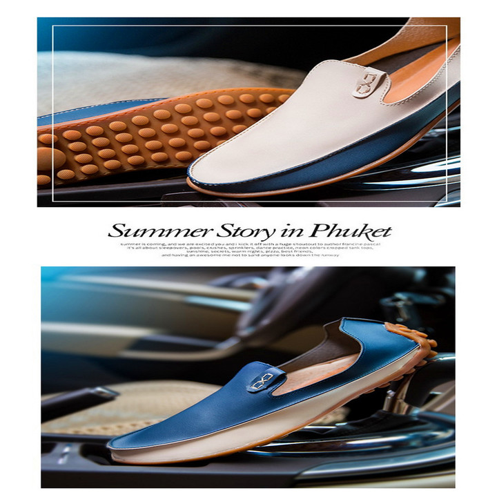 Spring 2019 New Men's Leather Shoes Fashion Bean Shoes Driving Shoes Large Size Shoes