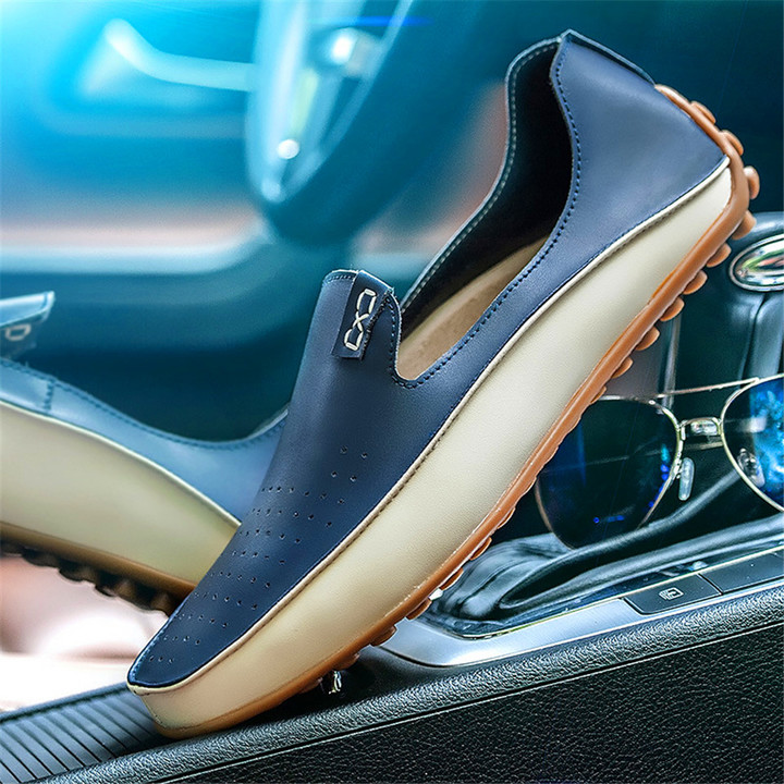 Spring 2019 New Men's Leather Shoes Fashion Bean Shoes Driving Shoes Large Size Shoes