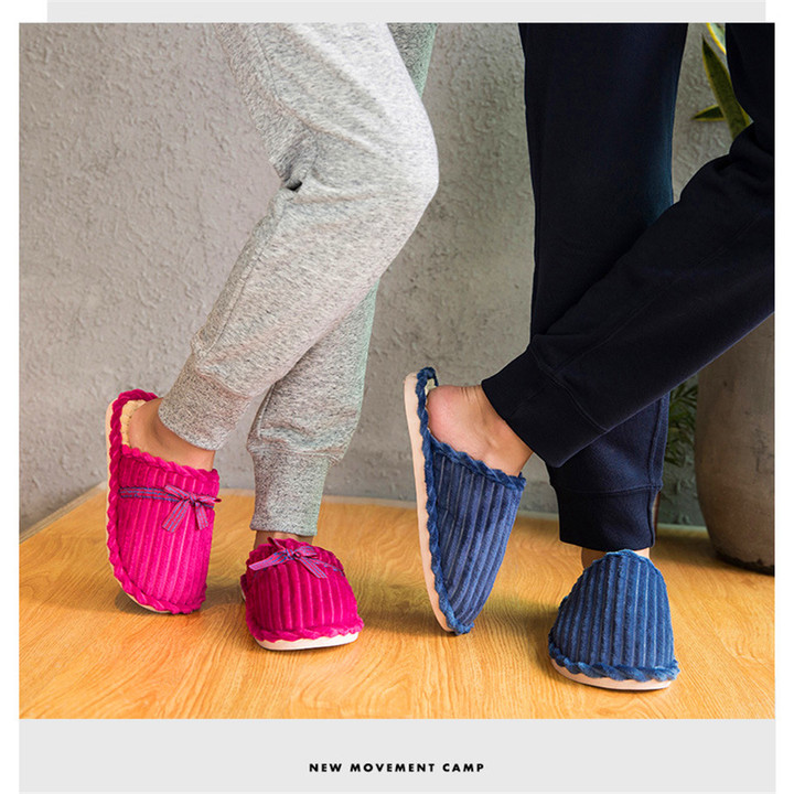 New autumn and winter couple cotton slippers, home non-slip cute warm men and women slippers