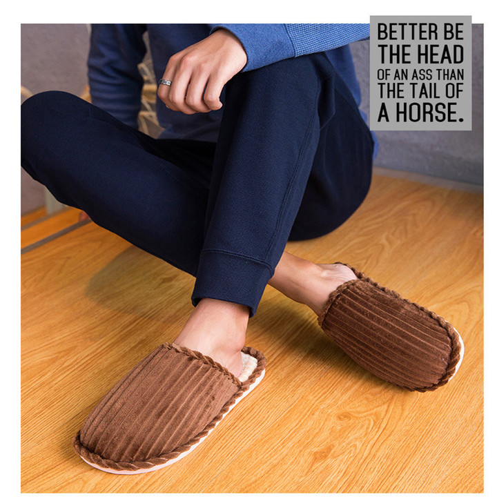 New autumn and winter couple cotton slippers, home non-slip cute warm men and women slippers