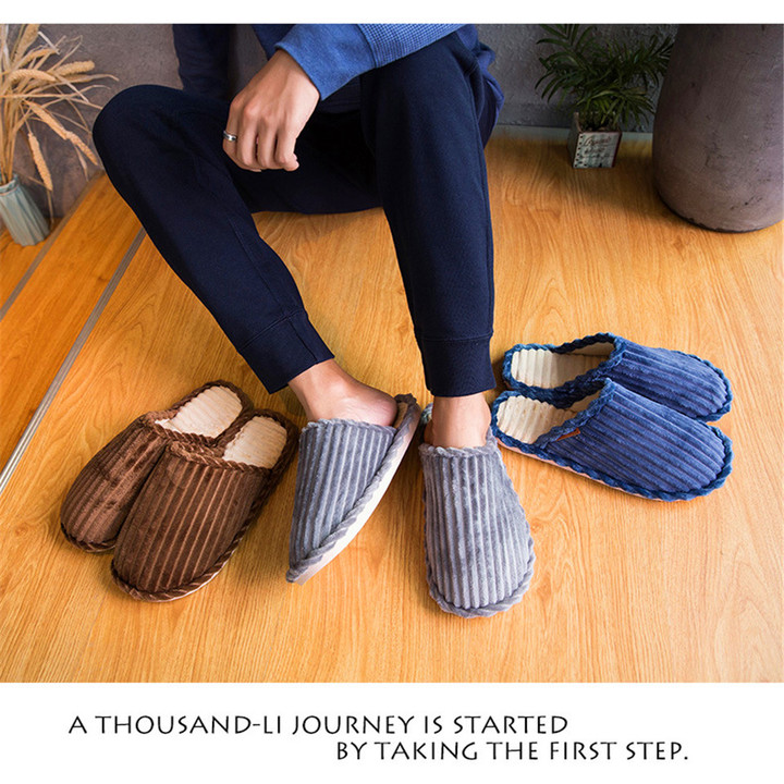 New autumn and winter couple cotton slippers, home non-slip cute warm men and women slippers