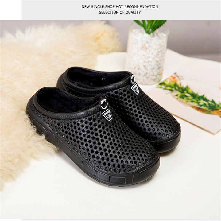 Cave-hole Shoes Furry and Thicken Couple Furry Shoes Removable Slippers at Home and Outdoor