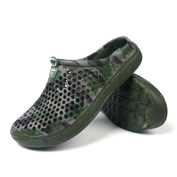 Men's Summer New Cave Shoes Outdoor Cover Shoes Anti-skid Sandals Blue and White Porcelain