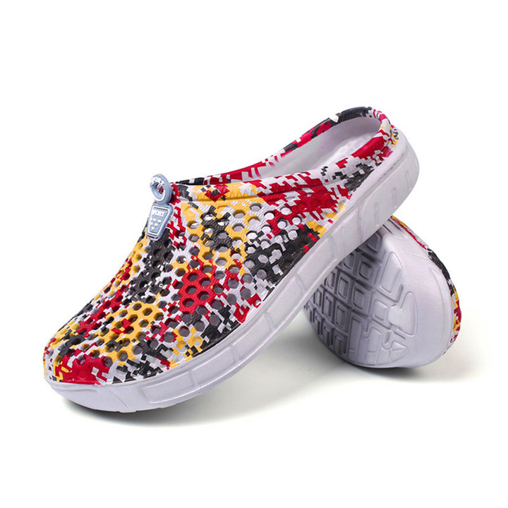 Men's Summer New Cave Shoes Outdoor Cover Shoes Anti-skid Sandals Blue and White Porcelain