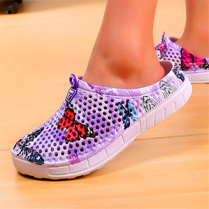 New women's hole shoes butterfly breathable beach shoes fashion breathable lightweight slippers