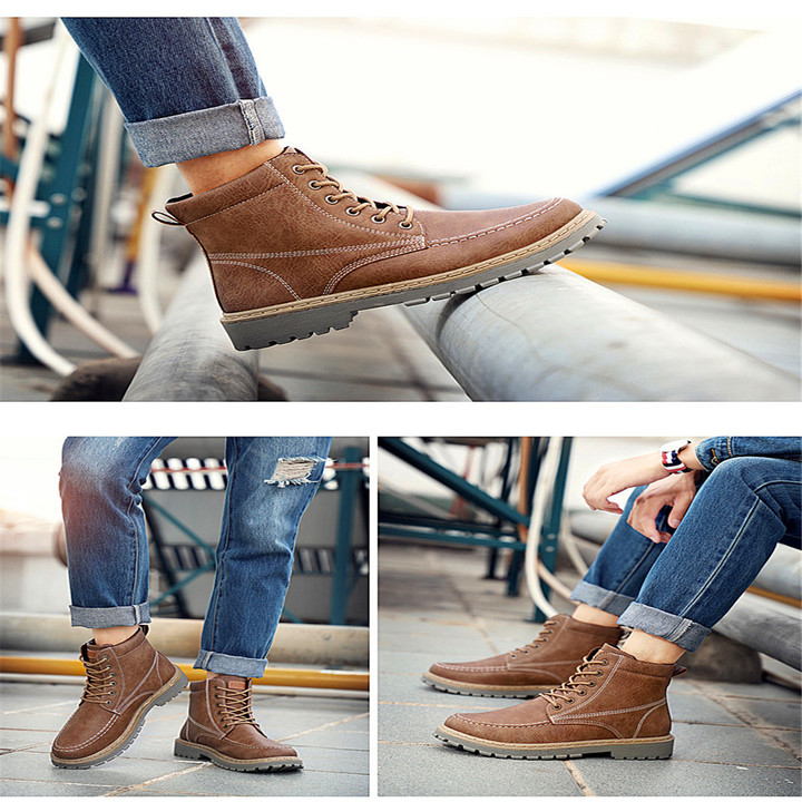 Spring 2019 New Men's Boots Outdoor Warm Retro Martin Boots Men's Wear Shoes Have a gift