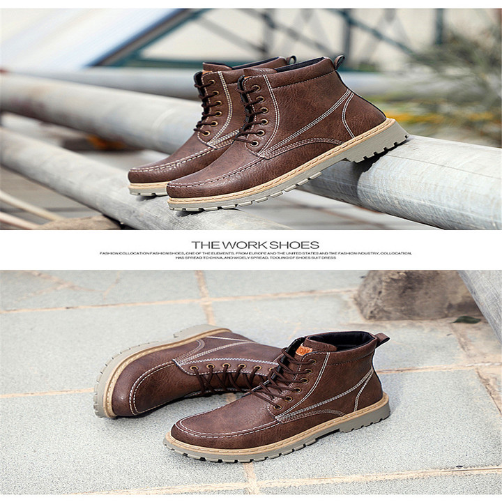 Spring 2019 New Men's Boots Outdoor Warm Retro Martin Boots Men's Wear Shoes Have a gift