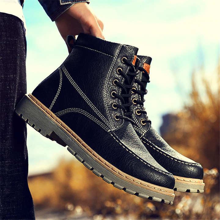 Spring 2019 New Men's Boots Outdoor Warm Retro Martin Boots Men's Wear Shoes Have a gift