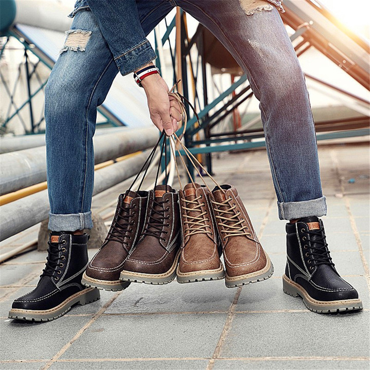 Spring 2019 New Men's Boots Outdoor Warm Retro Martin Boots Men's Wear Shoes Have a gift