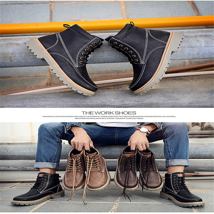 Spring 2019 New Men's Boots Outdoor Warm Retro Martin Boots Men's Wear Shoes Have a gift