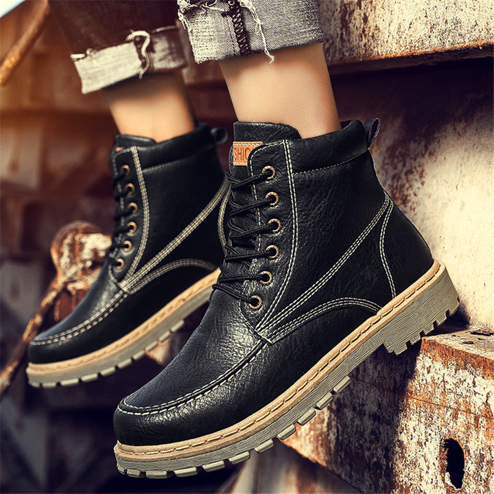 Spring 2019 New Men's Boots Outdoor Warm Retro Martin Boots Men's Wear Shoes Have a gift