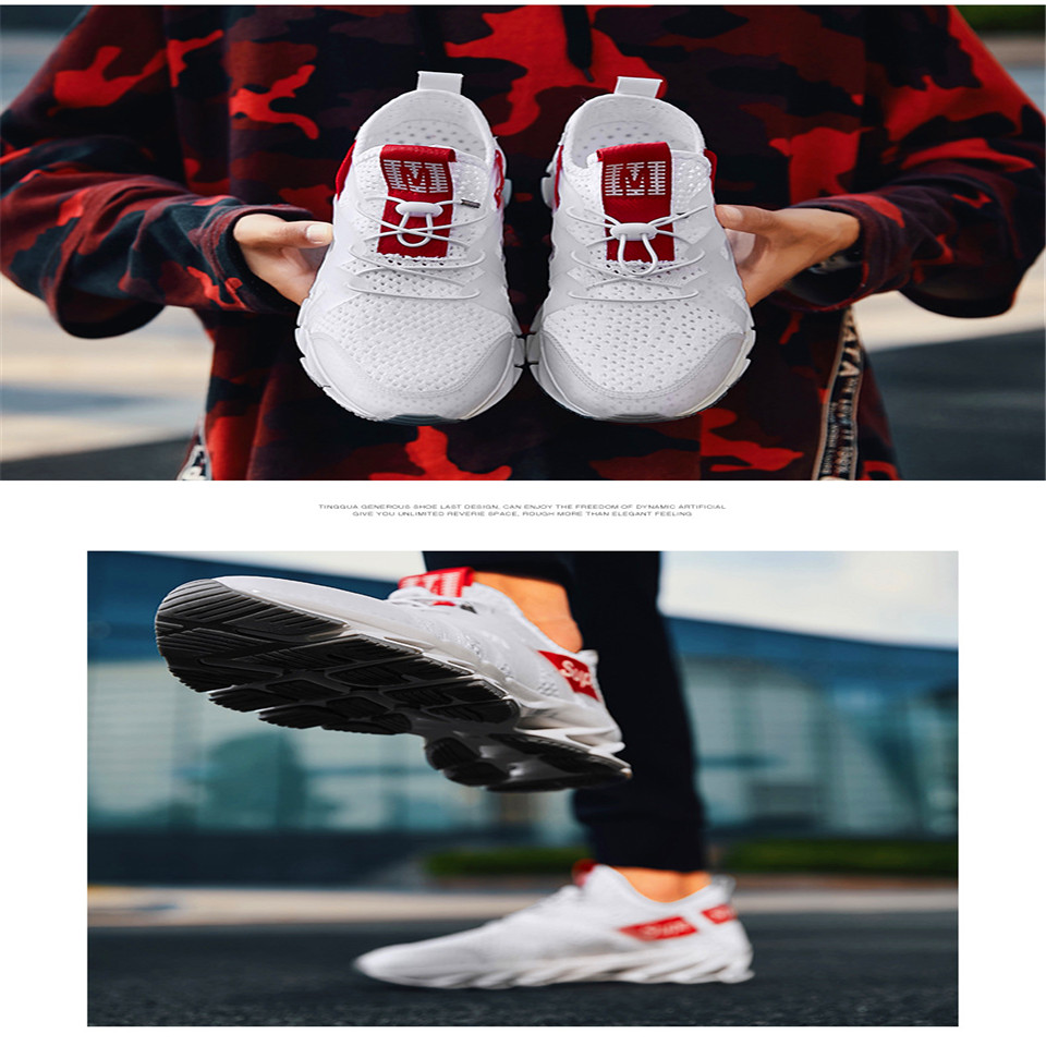 New Style Small White Shoes Breathable Large Size Men's Knife-edge Sports Leisure Shoes Have a gift