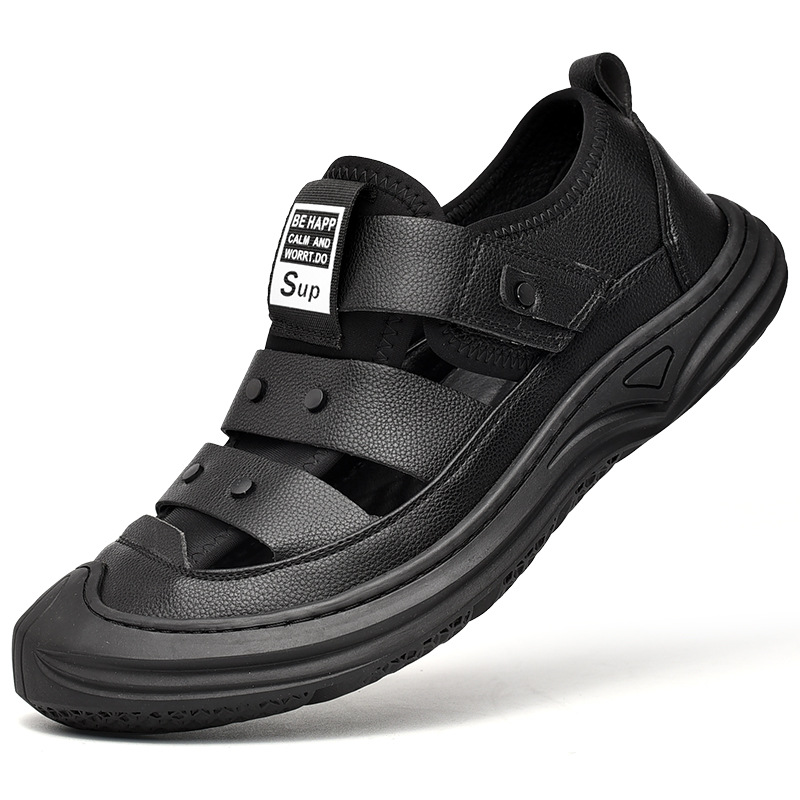 Men's sandals summer beach shoes breathable anti slip hole shoes large men's shoes