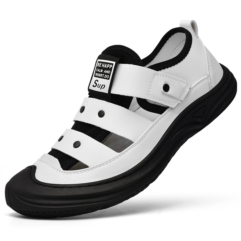 Men's sandals summer beach shoes breathable anti slip hole shoes large men's shoes