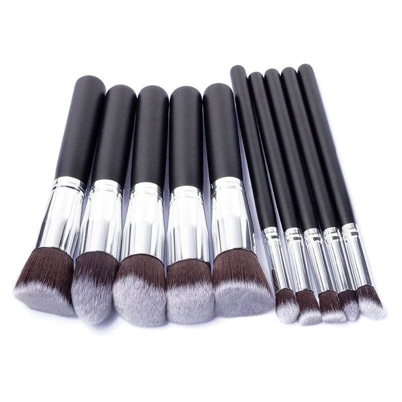 10pcs Plus Size Makeup Brush Tools Eyeshadow Blending Set Concealer Cosmetic Eyeliner Lip Brushes