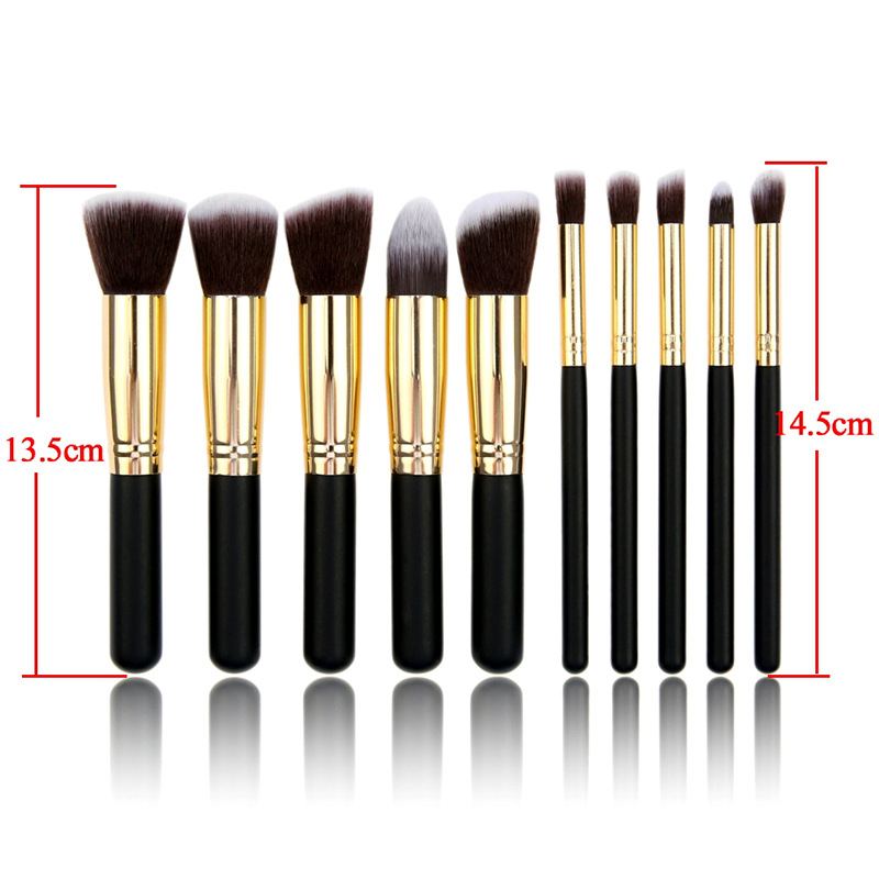 10pcs Plus Size Makeup Brush Tools Eyeshadow Blending Set Concealer Cosmetic Eyeliner Lip Brushes