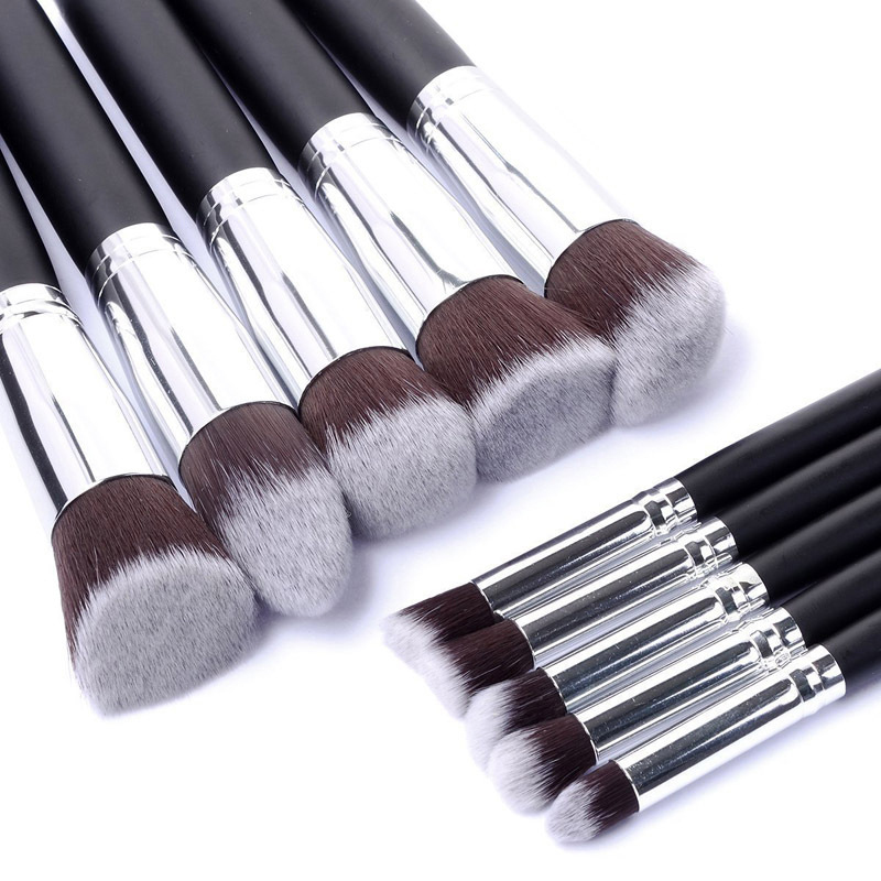 10pcs Plus Size Makeup Brush Tools Eyeshadow Blending Set Concealer Cosmetic Eyeliner Lip Brushes
