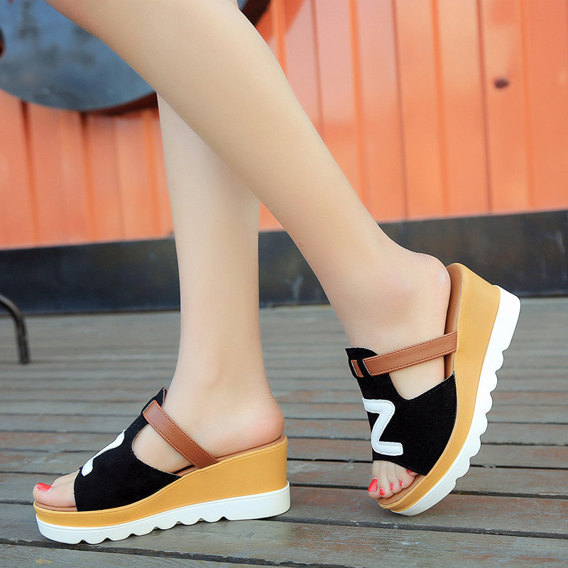 [Promotion]Wedges Slides Casual Sandals High Heel Fashion Shoes House Slippers Platforms Heels Shoes