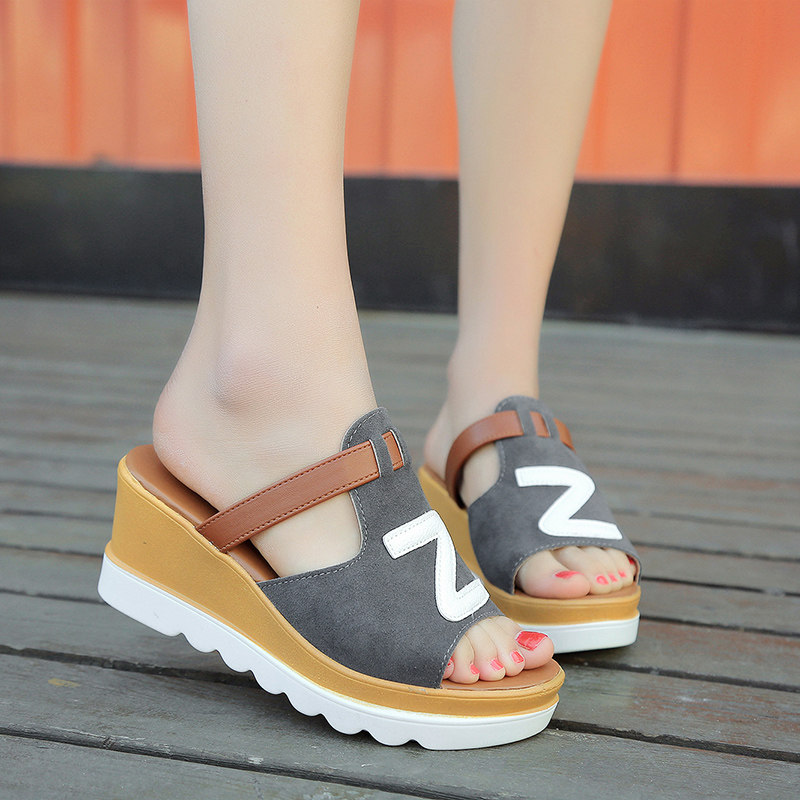 [Promotion]Wedges Slides Casual Sandals High Heel Fashion Shoes House Slippers Platforms Heels Shoes
