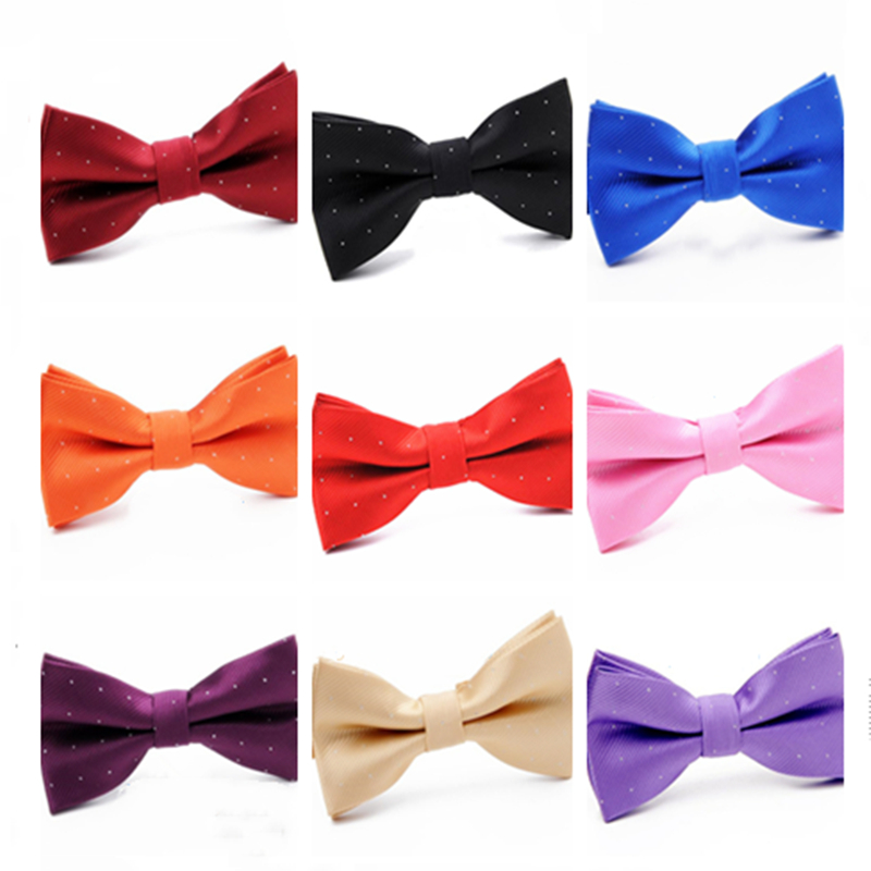 Men's Solid Bow Ties Double Deck Striped Dot For Adult Family Friends Entertainment Performance