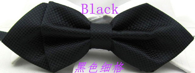Men's Plaid Tip Bow Ties For Adult Adjustable Length Young Girl's One Piece Solid Colour Small Ties