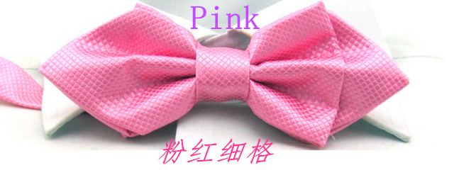 Men's Plaid Tip Bow Ties For Adult Adjustable Length Young Girl's One Piece Solid Colour Small Ties