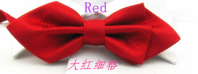 Men's Plaid Tip Bow Ties For Adult Adjustable Length Young Girl's One Piece Solid Colour Small Ties