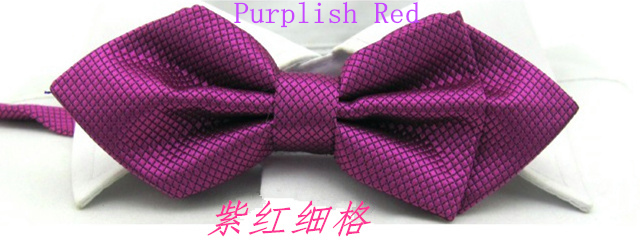 Men's Plaid Tip Bow Ties For Adult Adjustable Length Young Girl's One Piece Solid Colour Small Ties