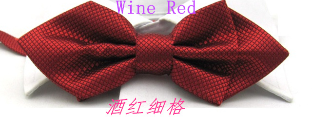 Men's Plaid Tip Bow Ties For Adult Adjustable Length Young Girl's One Piece Solid Colour Small Ties