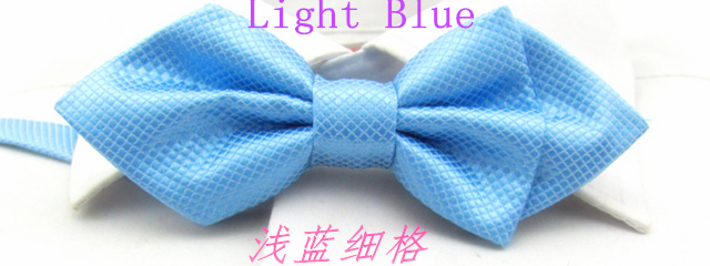 Men's Plaid Tip Bow Ties For Adult Adjustable Length Young Girl's One Piece Solid Colour Small Ties