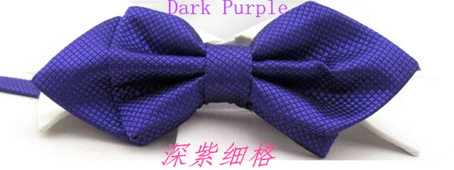 Men's Plaid Tip Bow Ties For Adult Adjustable Length Young Girl's One Piece Solid Colour Small Ties