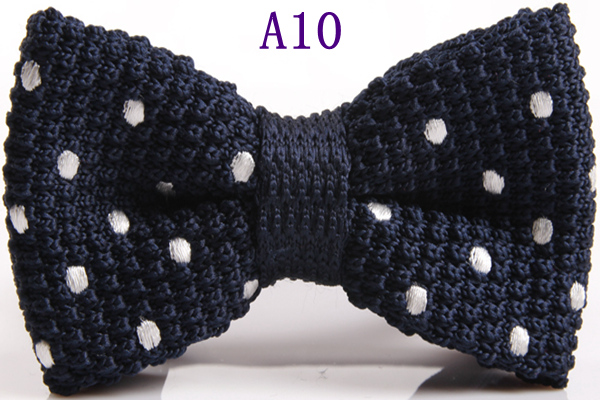 Men's Slim Knitting Bowties Narrow Skinny Striped Lattice Pattern Kintted Bow Ties For Adult