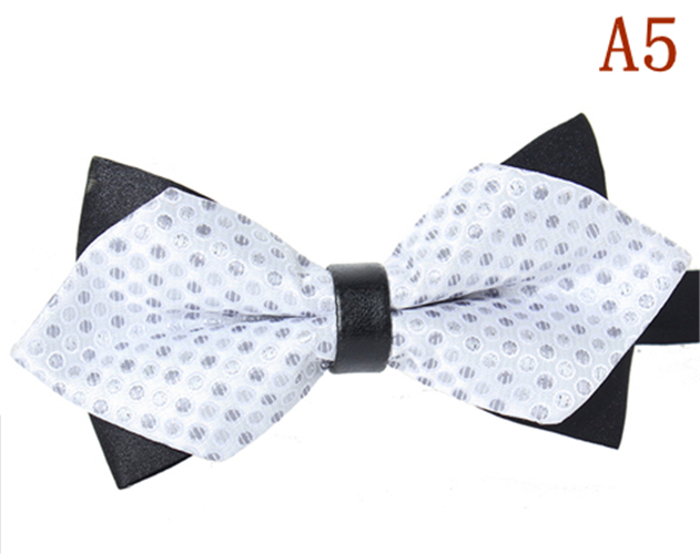 Men's Plaid Tip Bow Ties Adult Adjustable Length Young Girl's One Piece Colour Striped Small Bowies
