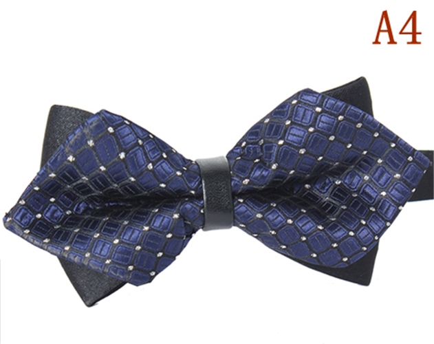 Men's Plaid Tip Bow Ties Adult Adjustable Length Young Girl's One Piece Colour Striped Small Bowies