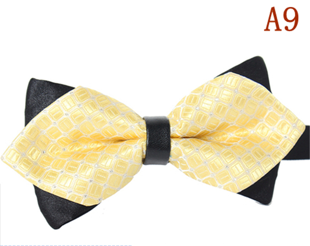Men's Plaid Tip Bow Ties Adult Adjustable Length Young Girl's One Piece Colour Striped Small Bowies