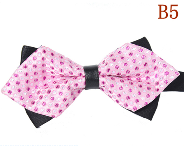 Men's Plaid Tip Bow Ties Adult Adjustable Length Young Girl's One Piece Colour Striped Small Bowies