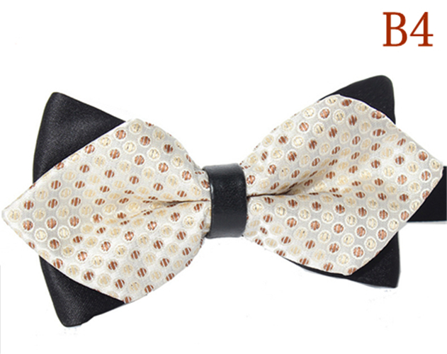 Men's Plaid Tip Bow Ties Adult Adjustable Length Young Girl's One Piece Colour Striped Small Bowies