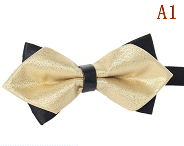 Men's Plaid Tip Bow Ties Adult Adjustable Length Young Girl's One Piece Colour Striped Small Bowies