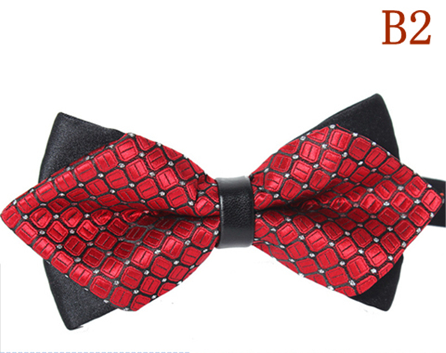 Men's Plaid Tip Bow Ties Adult Adjustable Length Young Girl's One Piece Colour Striped Small Bowies