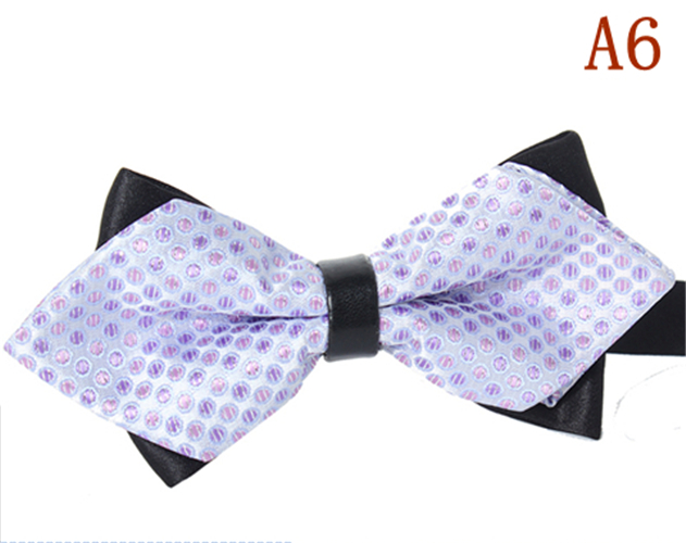 Men's Plaid Tip Bow Ties Adult Adjustable Length Young Girl's One Piece Colour Striped Small Bowies