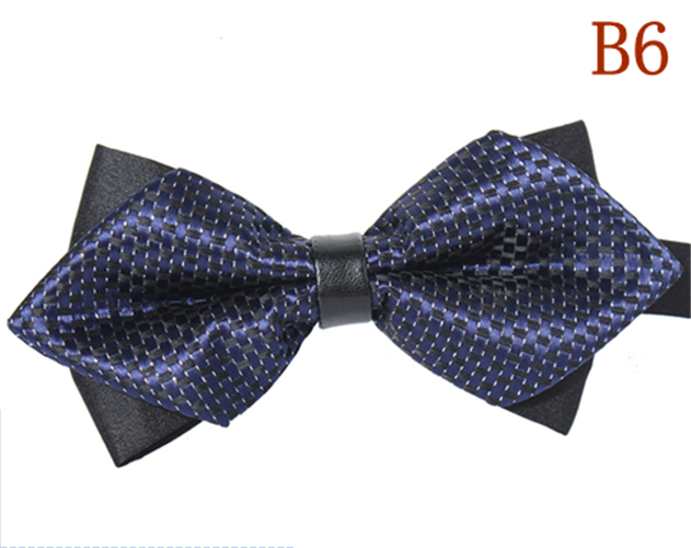 Men's Plaid Tip Bow Ties Adult Adjustable Length Young Girl's One Piece Colour Striped Small Bowies