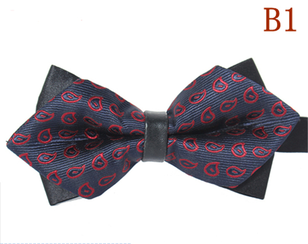 Men's Plaid Tip Bow Ties Adult Adjustable Length Young Girl's One Piece Colour Striped Small Bowies